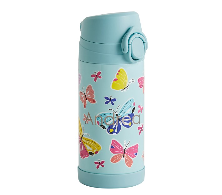 Mackenzie Aqua Spring Butterfly Glow-in-the-Dark Water Bottle