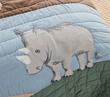 Couette Pottery Barn Kids Brendan Safari - Twin - 100% Coton - Animaux