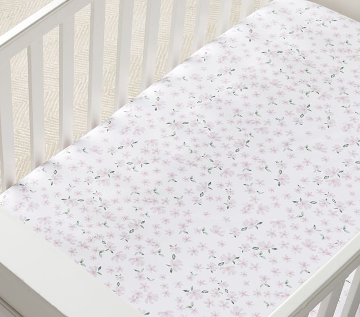Meredith Tiny Floral Organic Crib Fitted Sheet Pottery Barn Kids