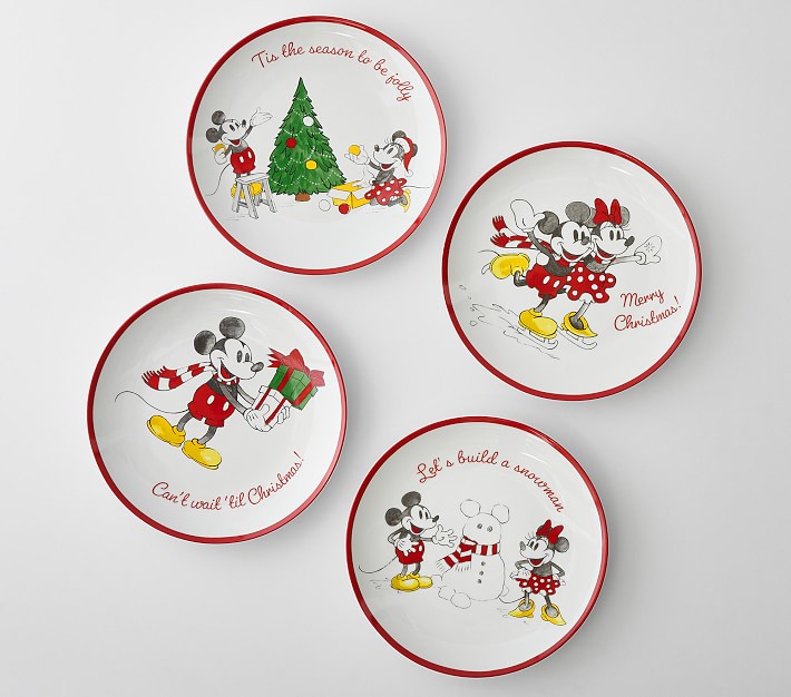 Disney Mickey Mouse Holiday Ceramic Plate Set