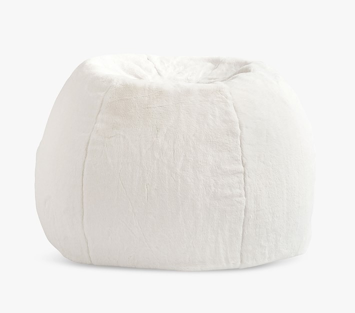Anywhere Beanbag&#8482;, Ivory Faux Fur Slipcover Only