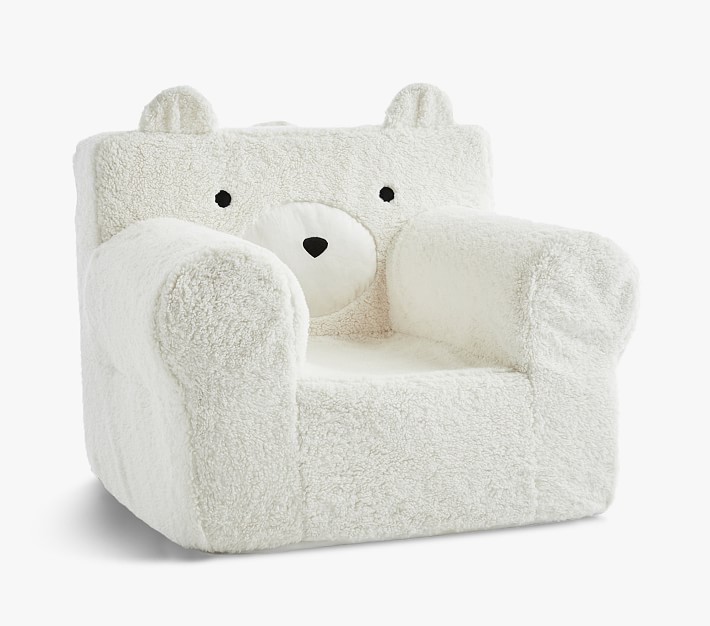 Oversized Anywhere Chair®, Ivory Sherpa Bear Pottery Barn Kids