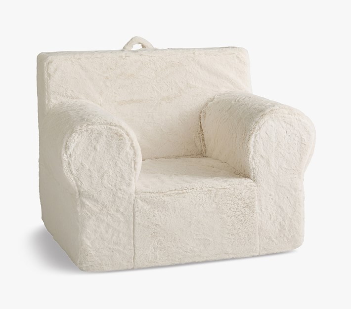 Oversized Anywhere Chair&#174;, Ultra Plush Ivory Faux Fur