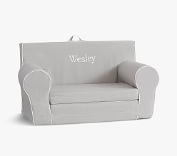 Anywhere Sofa Lounger®, Gray with White Piping