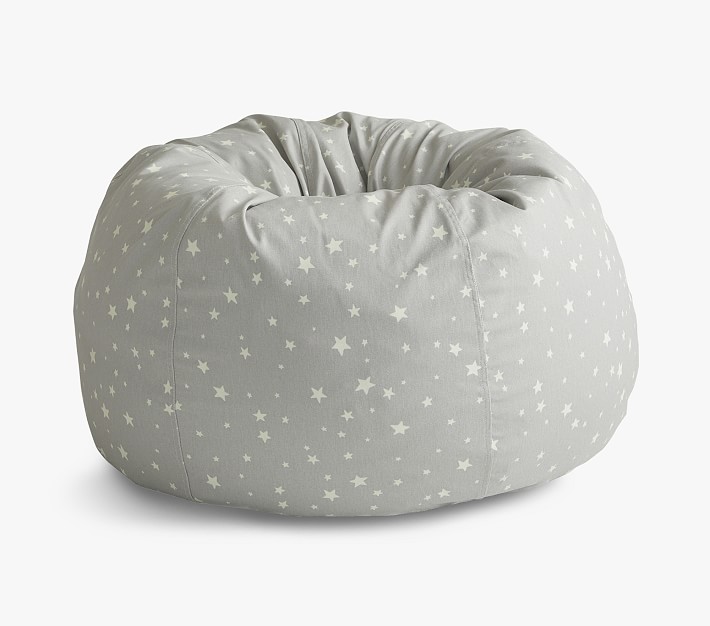 Anywhere Beanbag&#8482;, Grey Glow-in-the-Dark Scattered Stars Slipcover Only