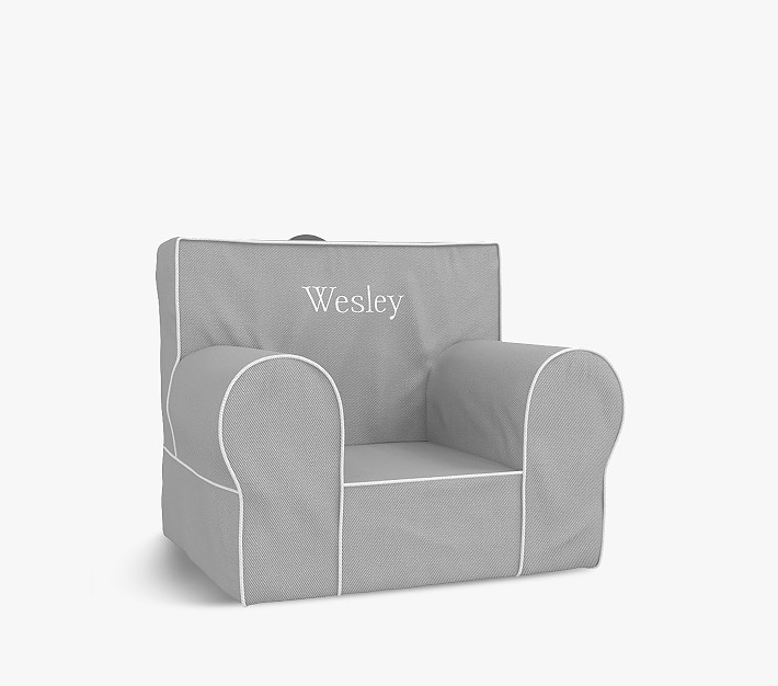 My First Anywhere Chair&#174;, Grey with White Piping