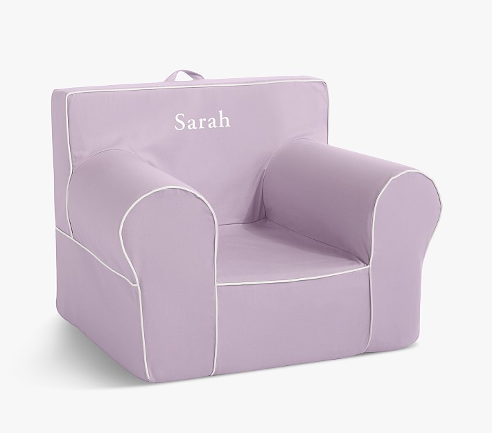 Oversized Anywhere Chair&#174;, Lavender with White Piping Slipcover Only