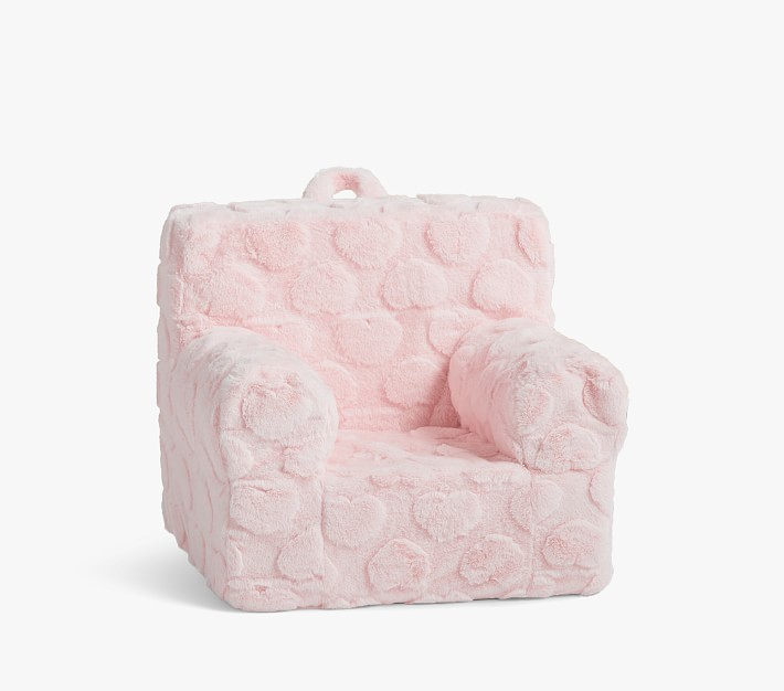 My First Anywhere Chair&#174;, Pink Hearts Faux Fur