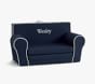 Anywhere Sofa Lounger&#174;, Navy with White Piping