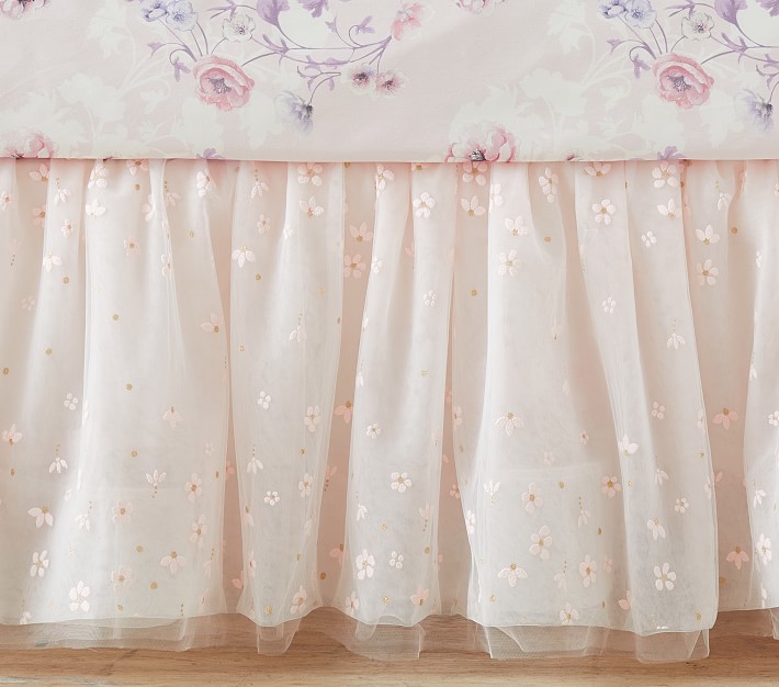 Monique Lhuillier Embellished Blossom Crib Skirt