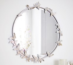 Monique Lhuillier Round Butterfly Mirror (31")