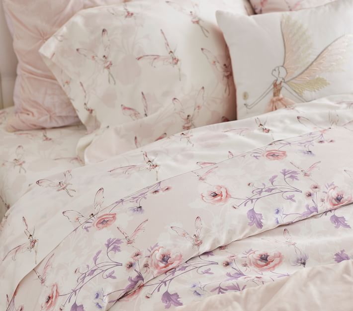 Monique Lhuillier Organic Fairy Floral Sateen Kids' Duvet Cover & Shams