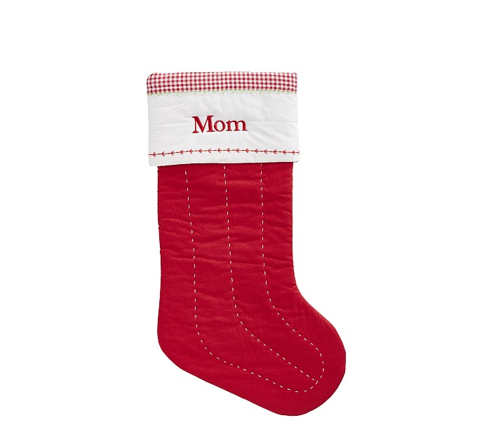 Medium Solid Quilted Christmas Stocking