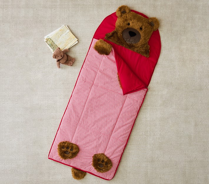 Shaggy Teddy Bear Sleeping Bag