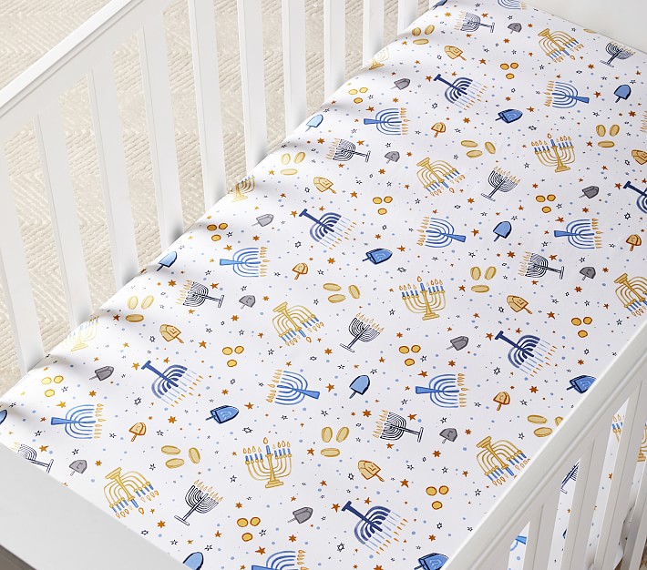 Hanukkah Organic Crib Fitted Sheet