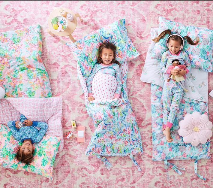 Lilly Pulitzer Unicorns in Bloom Sleeping Bag Pottery Barn Kids