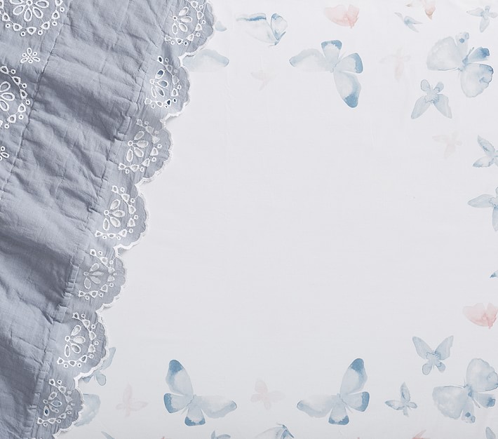 Picture Perfect Butterfly Sateen Crib Fitted Sheet