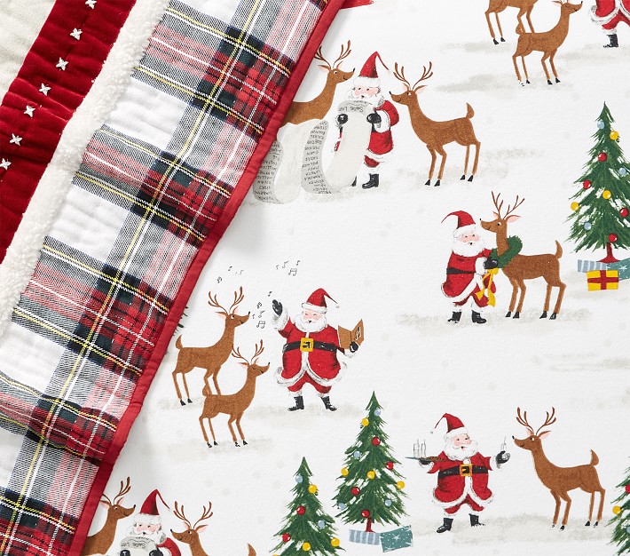 Merry Santa Organic Crib Fitted Sheet