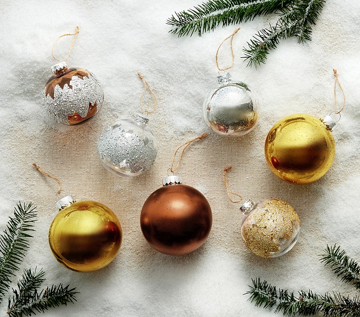 Silver and gold ball on sale ornaments