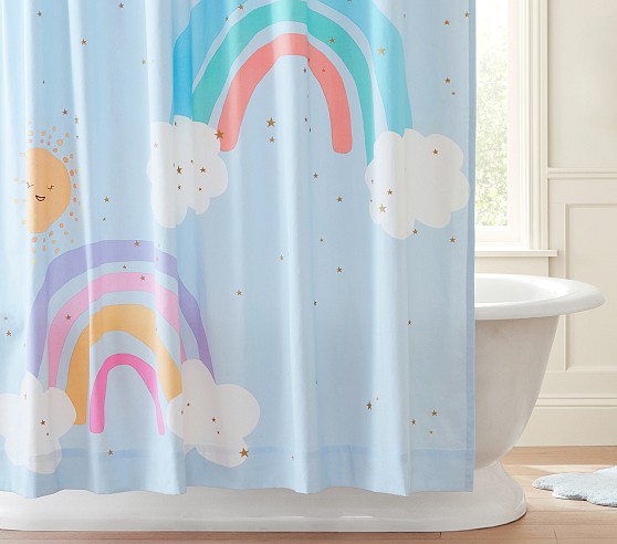Rainbow Unicorn Kids Shower Curtain