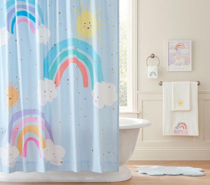 Rainbow Cloud Bath Set - Towels, Shower Curtain, Bath Mat