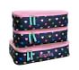 Mackenzie Navy Pink Multi Hearts Packing Cubes, Set Of 3