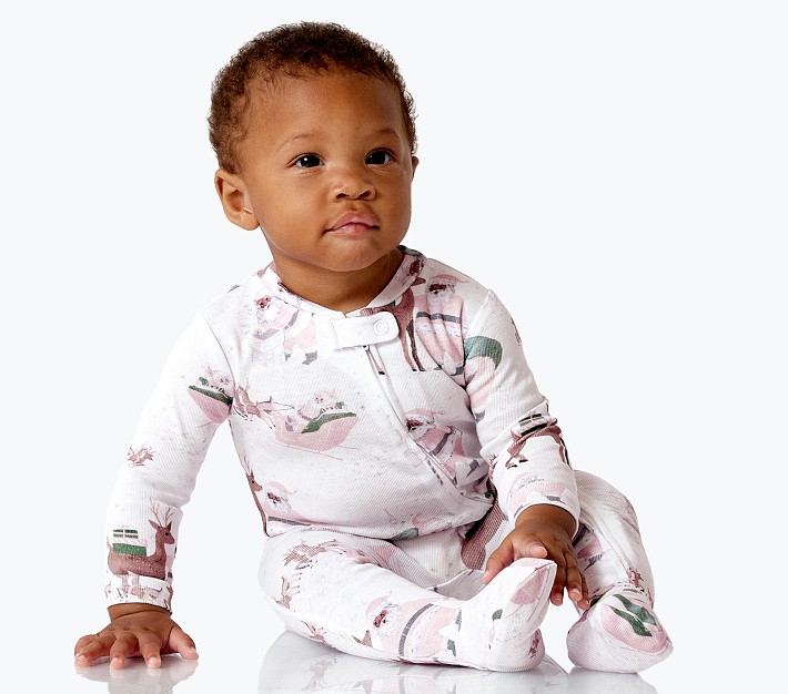 Blush Heritage Santa Organic Baby Pajama