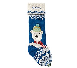 Polar Bear Merry & Bright Christmas Stocking
