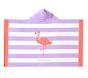 Flamingo Stripe Beach Hooded Towel