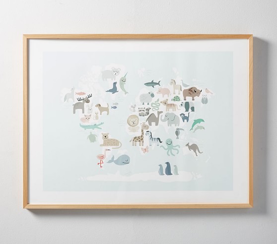 Minted® Wild World Map Wall Art by Jessie Steury