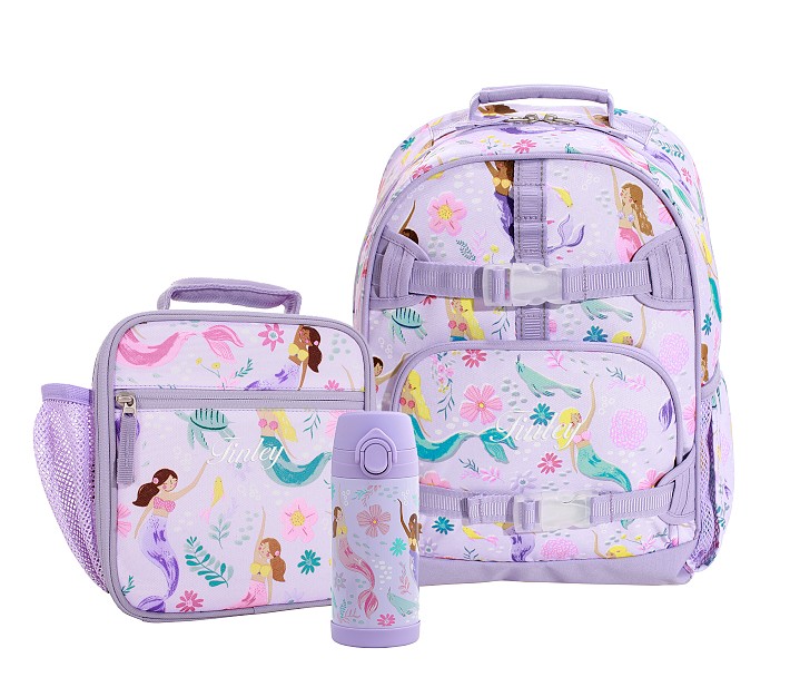 Mackenzie Lavender Mermaids Backpack & Lunch Bundle, Set of 3 Pottery