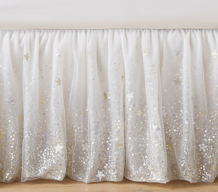 Sequin Shimmer Tulle Crib Skirt