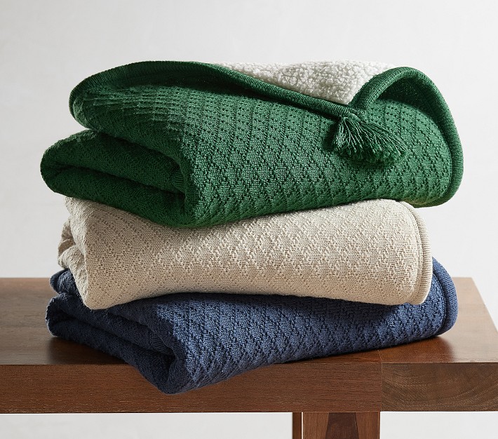 Luxe Cable-Knit Sherpa Baby Blanket