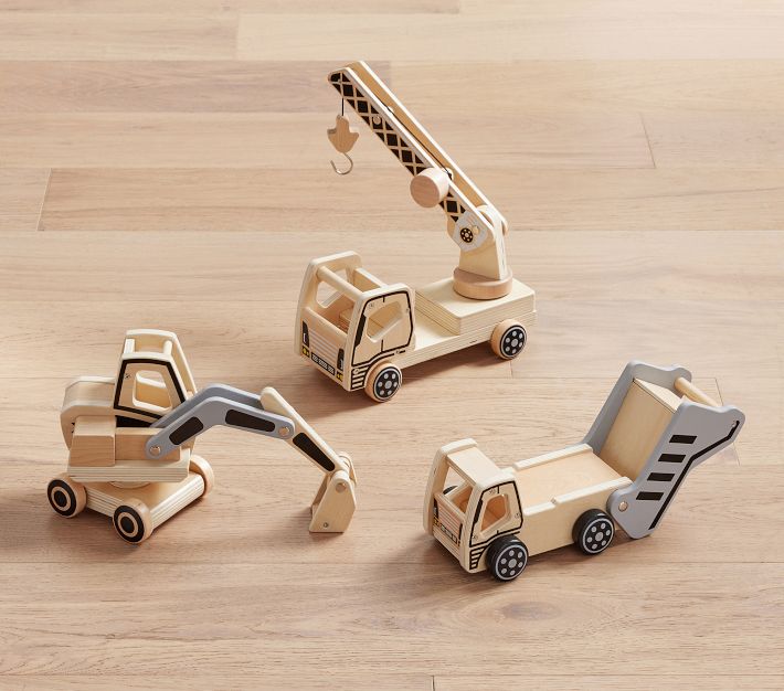 Wooden Construction Trucks Set of 3