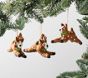 Felted Leaping Reindeer Ornaments, Set Of 3