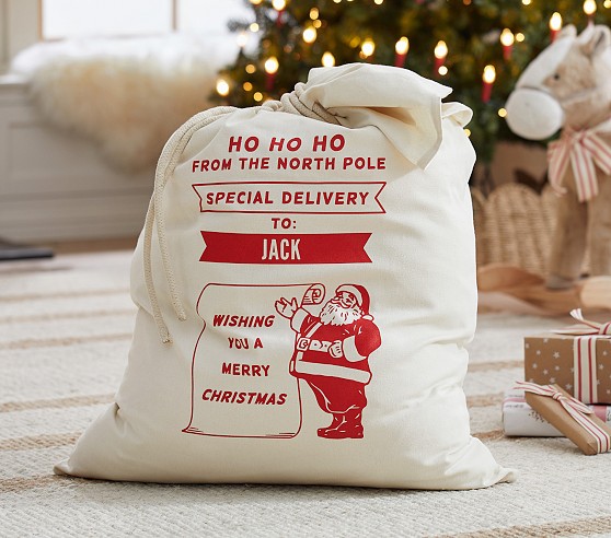 Christmas Monogram Personalized Santa Sack