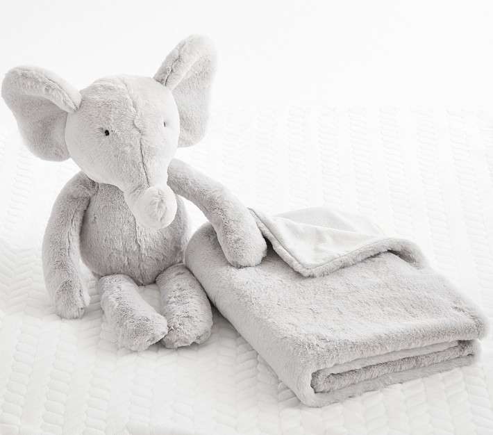 Plush Elephant Stuffed Animal and Blanket Set