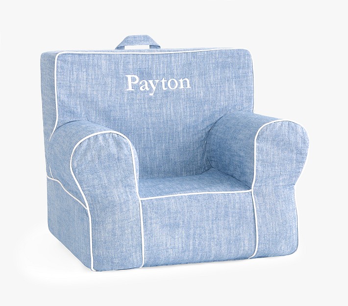 Kids Anywhere Chair&#174;, Chambray with White Piping Slipcover Only