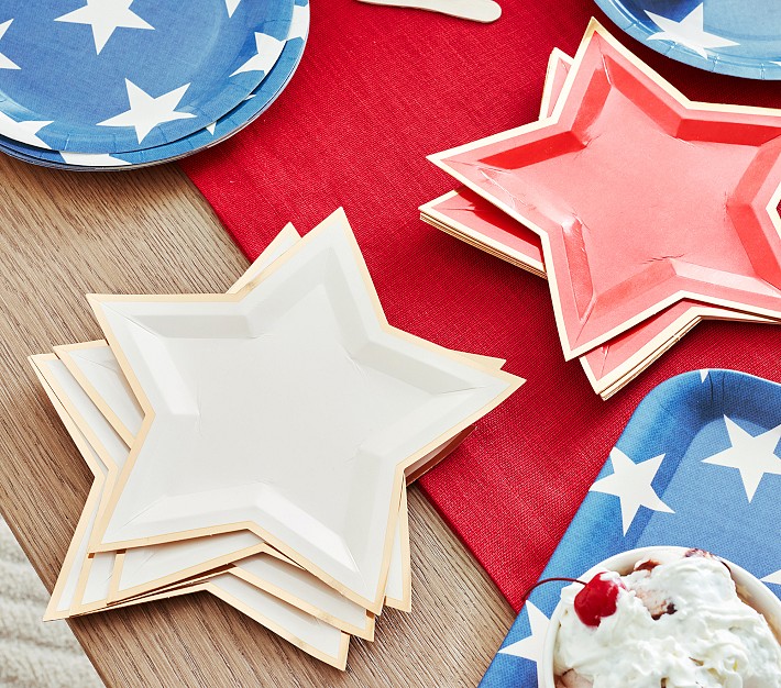 Star Shaped Paper Plates, Set of 8