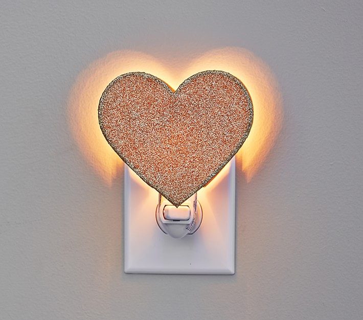 Glitter Heart Paper Heart Nightlight