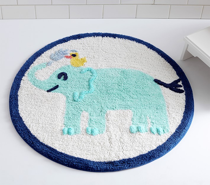Elephant Round Bath Mat