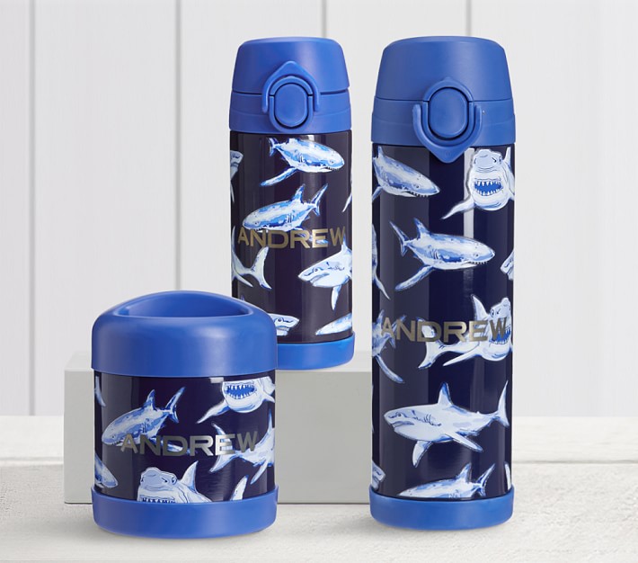 Mackenzie Blue Glow-in-the-Dark Sharks Water Bottles