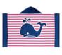Breton Stripe Whale Kid Beach Hooded Towel Girl