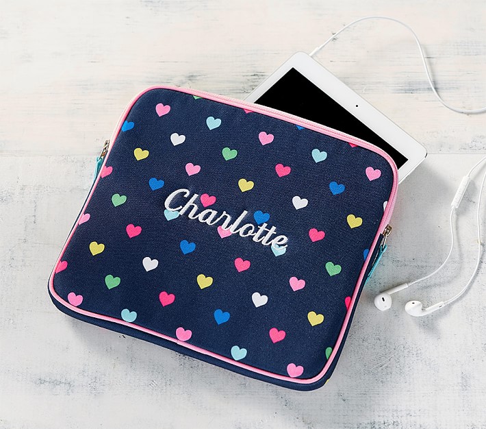 Mackenzie Navy Pink Multicolor Hearts Tablet Case