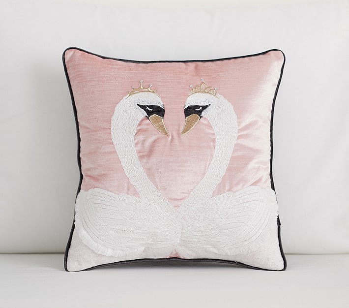 The Emily &amp; Meritt Heart Of Swans Pillow