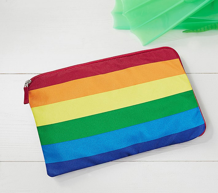 Fairfax Gray Bright Rainbow Stripe Wet/Dry Bag