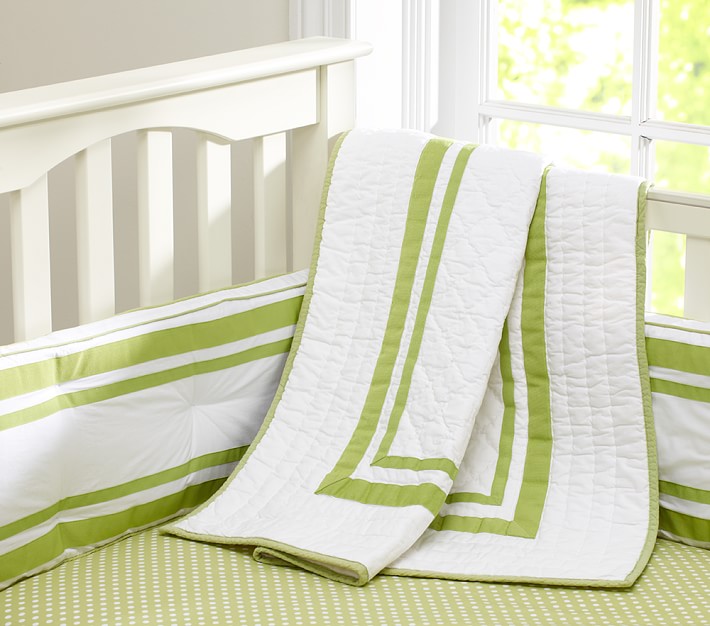 Mini Dot Nursery Bedding Set, Green