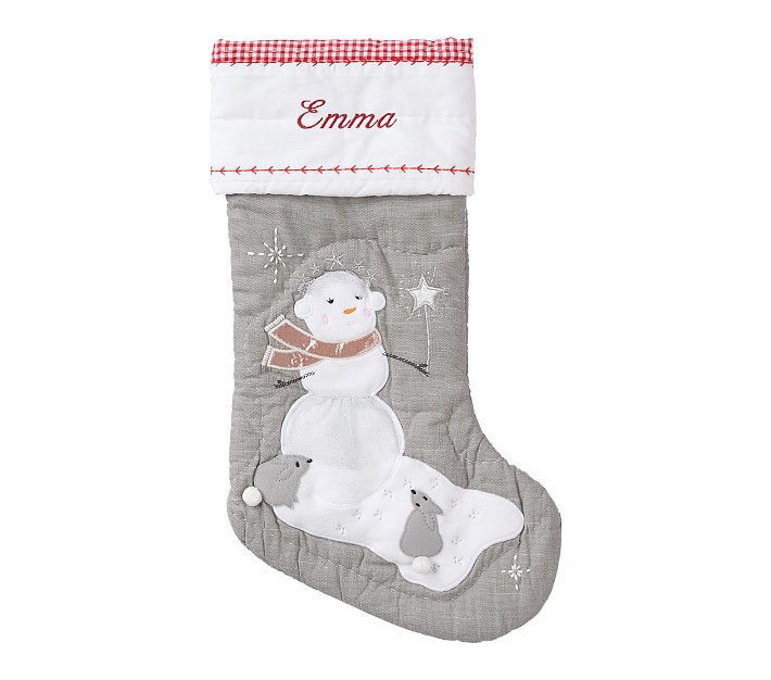 Snow Girl Quilted Stocking