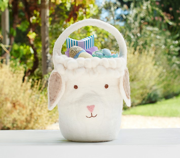 Lamb Felted Easter Treat Bucket