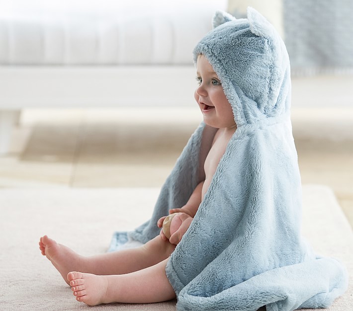 Faux Fur Bear Baby Hooded Towel